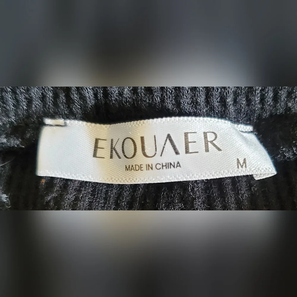 Ekouaer Womens M Sleep Shorts Black Elastic Drawstring‎ Waist Comfort Athleisure